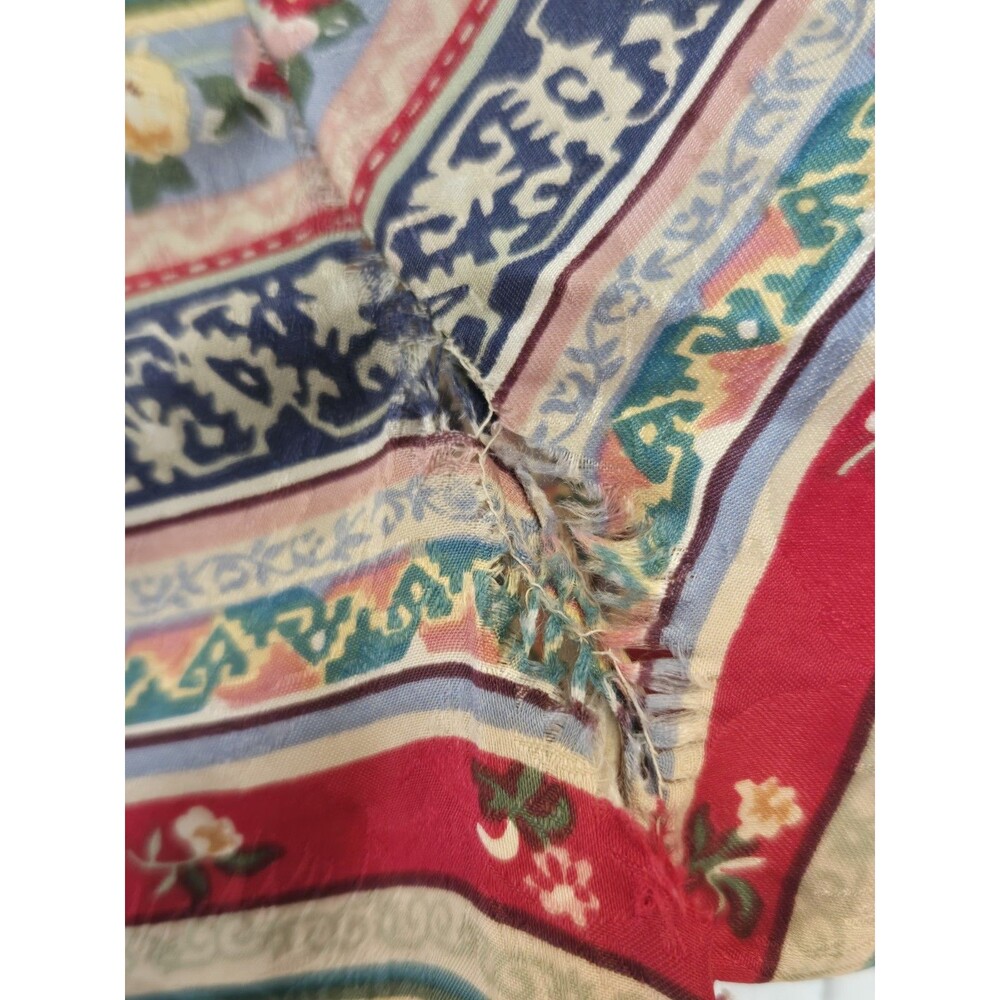 VTG Talbots Blouse Womens 4 Striped Floral 100% Silk Boho Artsy Whimsy Fairy - Picture 7 of 8